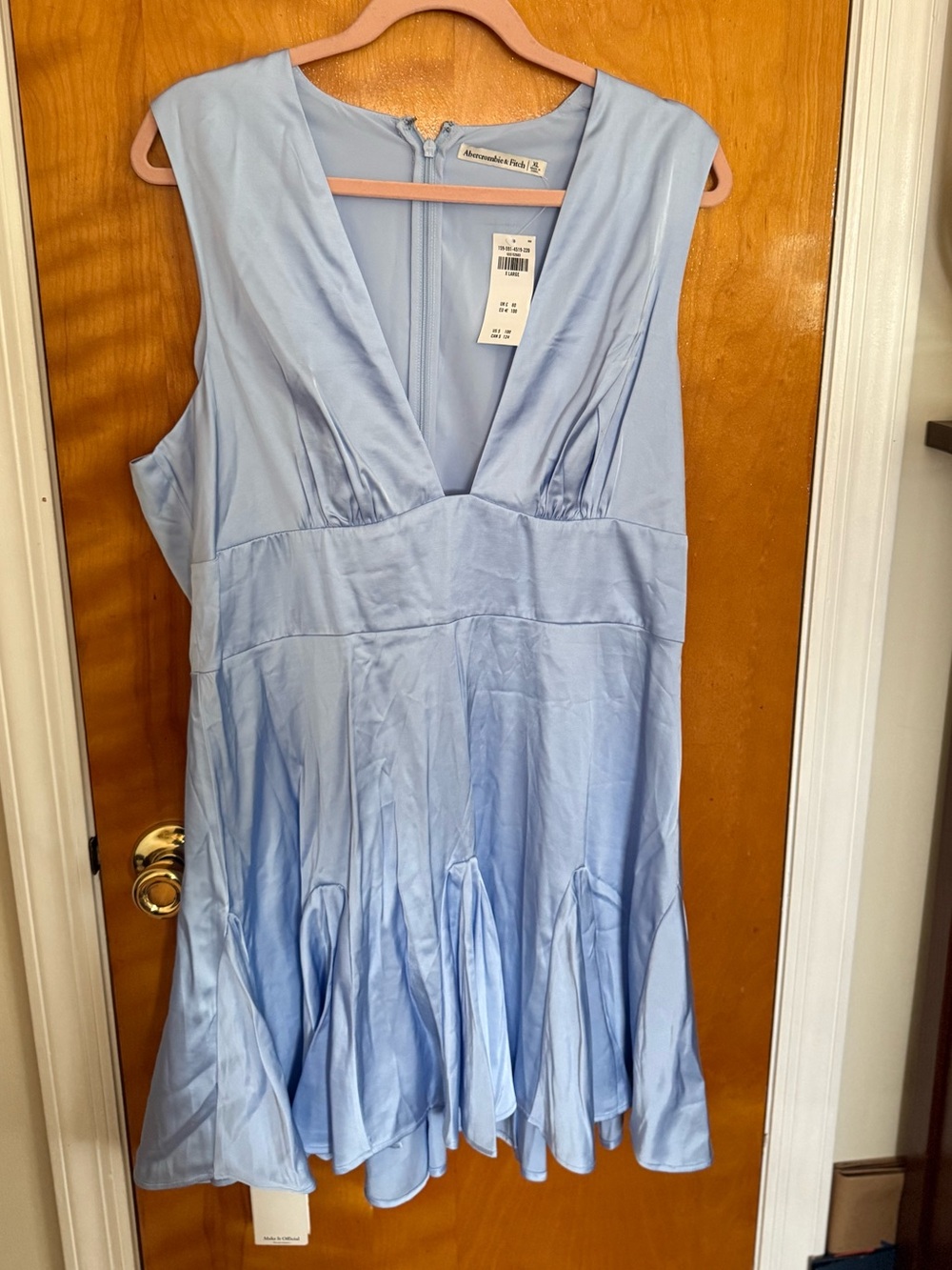 Abercrombie & Fitch Light Blue Sleeveless V-Neck A-Line Dress